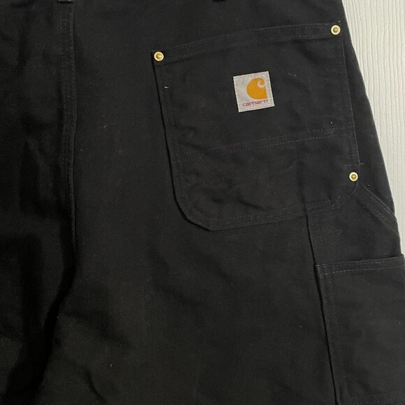 Men's Carhart Pants Black Size 40X34 RN#14806 B01-Blk Double Thick Knees, Rugged - Picture 5 of 5